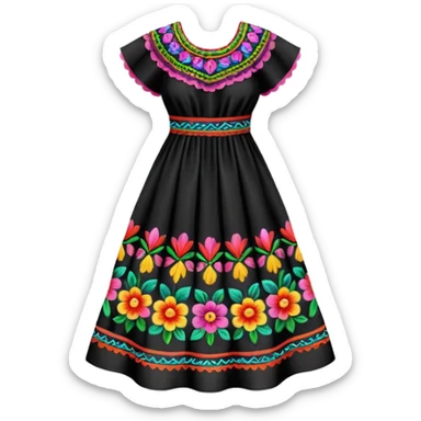 mexican patterned dress sticker