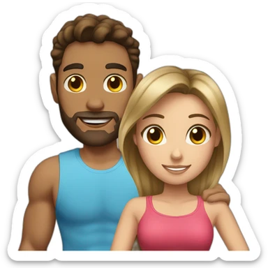 Fit boyfriend and brunette girl sticker