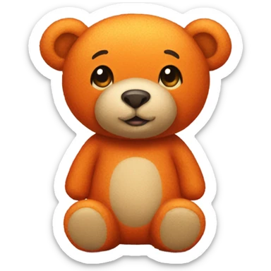 Orange teddy bear sticker