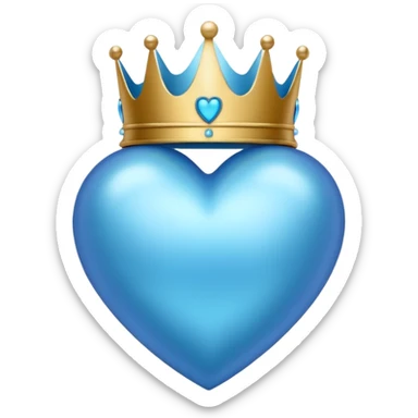 blue heart with a crown sticker