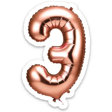 Rose gold number 5 balloon sticker