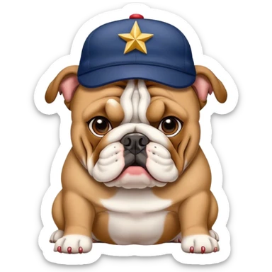 Make America great again hat on bulldog  sticker