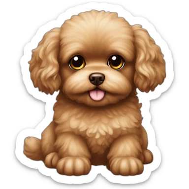 toy-poodle-brown-and-pekingese sticker