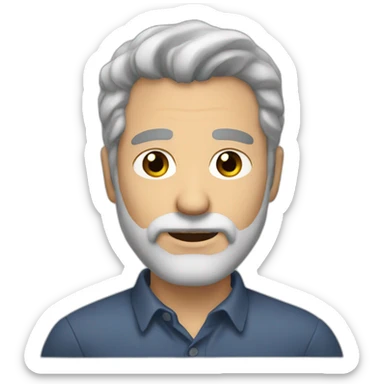 man grey hair brown eyes 3 days of beard sticker