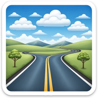 country sky background with road going into the distance sticker