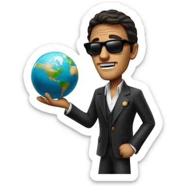 Tony Montana sunglasses the world in his hands sticker