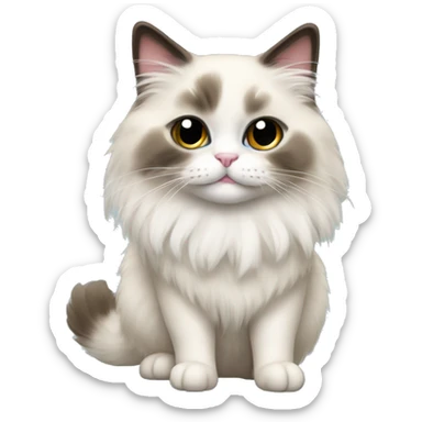 A Ragdoll Cat Wearing A Bow And TuTu sticker
