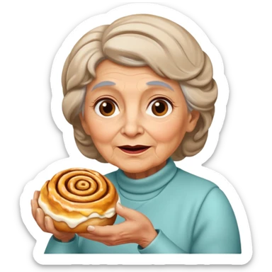 Old lady- cinnamon roll sticker