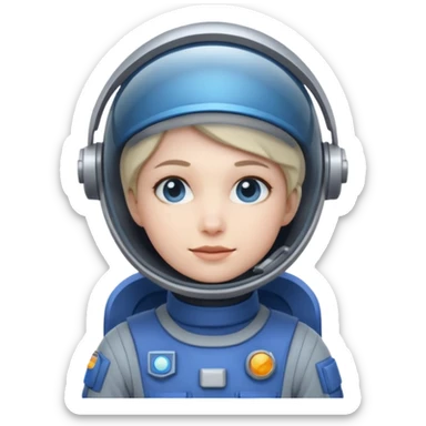 Blue-visor space mechanic sticker