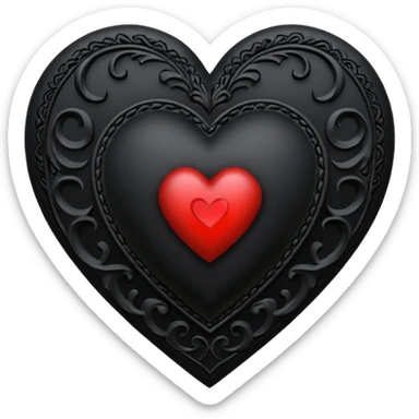 goth heart with a gothic heart cameo sticker