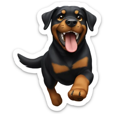 Rottweiler running and giving a thumbs up  sticker