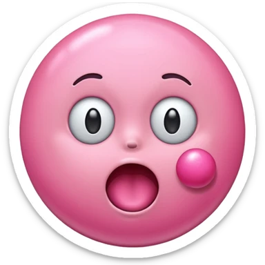Emoji blowing bubblegum sticker