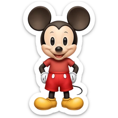 Mickey Mouse with red shorts and big ears sticker