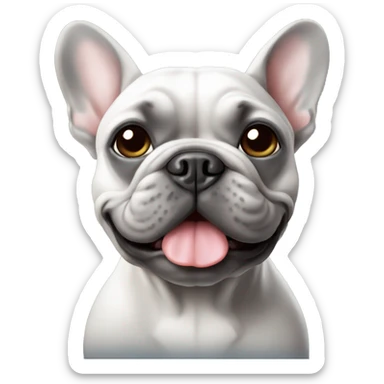 grey french bulldog sticker