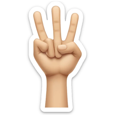 hand gesture in which the index and middle fingers are raised and parted to make a V shape while the other fingers are clenched, and given with back of the hand towards the recipient sticker