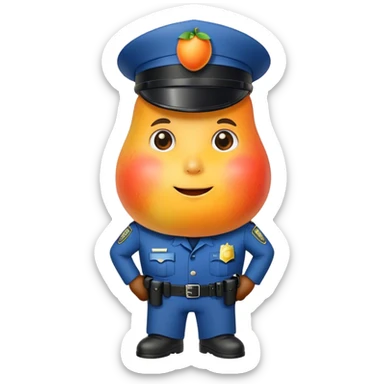 Mango in politie uniform sticker