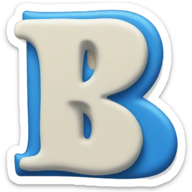 Letter "B" in a blue heart sticker