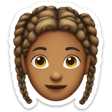 A girl with two braids  sticker