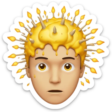 yellow exploiding head normal man mind blown sticker