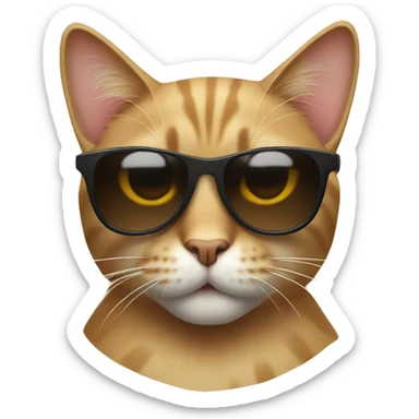 Cat with sunglasses sticker