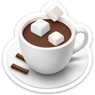 cup of a hot chocolate with marshmallows  sticker