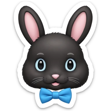black bunny with blue bowtie sticker