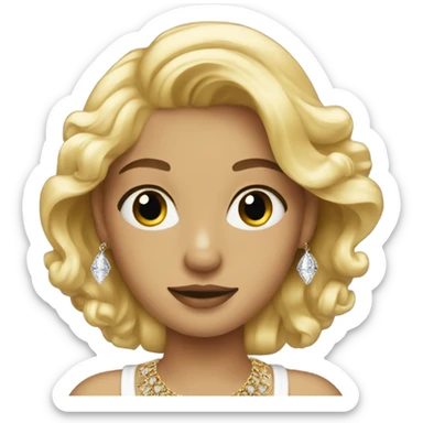 blonde girl in jewelry sticker