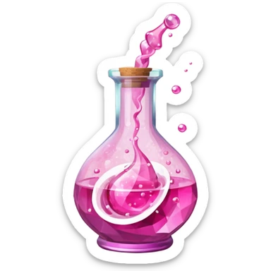 pink Magic Fantasy Potion, Glass Low Poly sticker