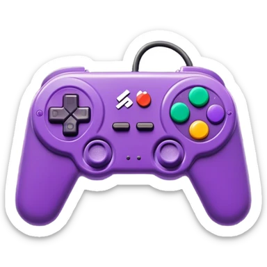 Clash of Clans aesthetic: Cinematic Playful SNES Controller Portrait Emoji, rendered in a 3D vector-style similar to standard emojis with minimal shading and bold, simplified shapes. A compact, distinct form with signature details, softly glowing with a nostalgic gaming charm. Simplified yet unmistakably iconic, highly detailed and consistent, glowing with a soft radiance and high shine. Stylized with a touch of retro gaming magic and a soft glowing outline, capturing the essence of a beloved gaming relic with a friendly, playful manner! sticker