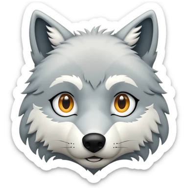 Génère moi un loup blanc sticker