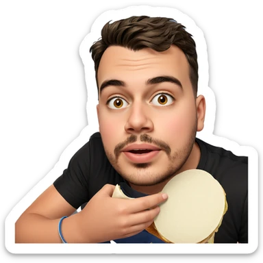 boy with food indoors sticker