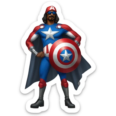 Snoop dog as captain america sticker