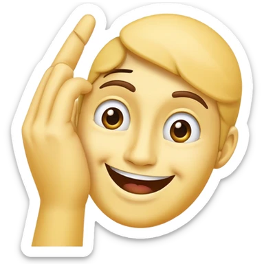 A yellow face smiling awkwardly while embarrassed, scratching its temple with one hand, and looking to the side sticker