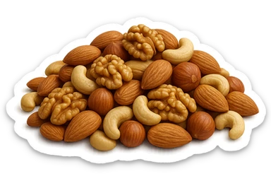 montagna di noci sbucciate, iperrealistici 4k sticker