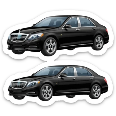 Crée-moi une voiture noire, berline, très classe La voiture  en long 2025classe S. sticker