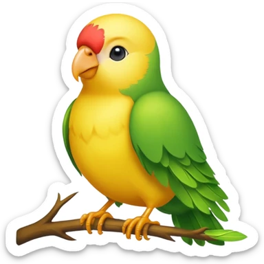 A love bird with color green and his head yellow  sticker