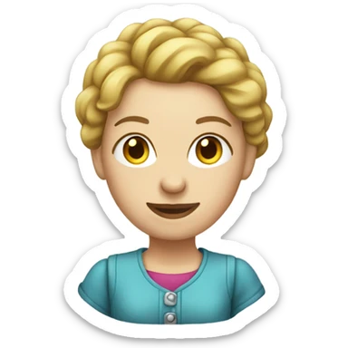 Caucasian female balloon artist sticker