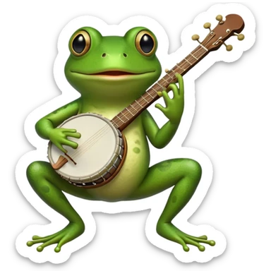 Frog playing a banjo sticker