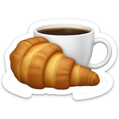 Croissant with a cup of coffee sticker