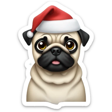 Christmas pug sticker