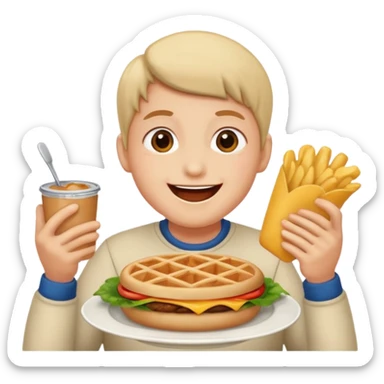 enjoying food expression sticker