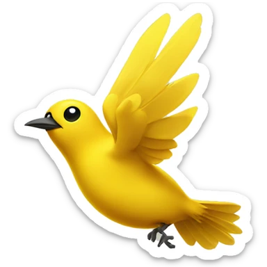 yellow bird flying around home sticker