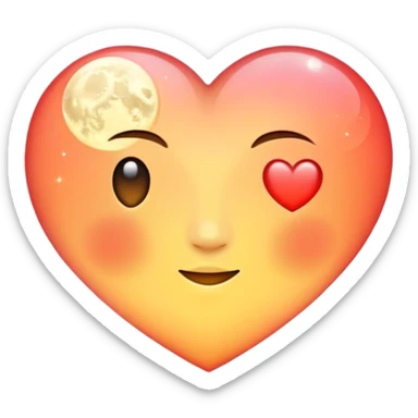 Heart with moon sticker