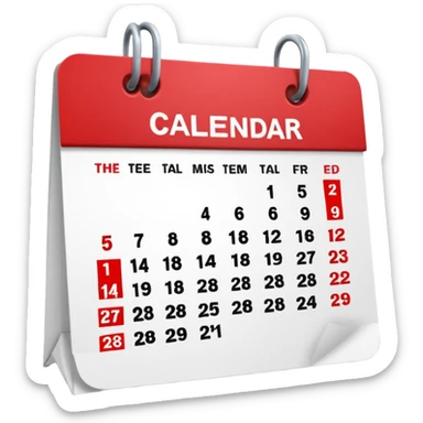 un calendrier avec une date entourée. sticker