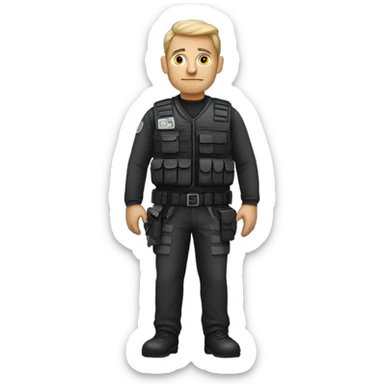man standing full body with stab vest  sticker