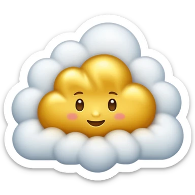 Nube voladora dorada sticker