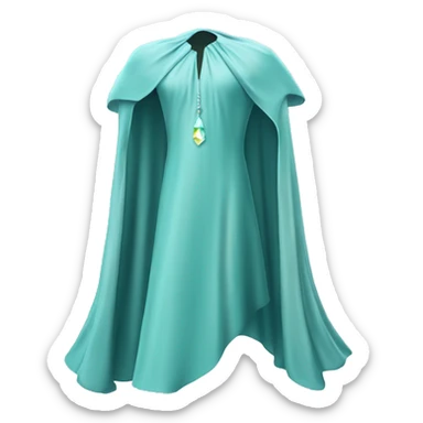 faceless mannequin flapping aquamarine gemstone cape sticker