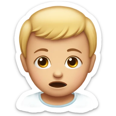 Crying baby face sticker