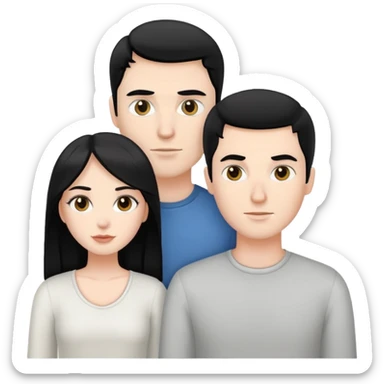 a white man and a white girl with black hair sticker