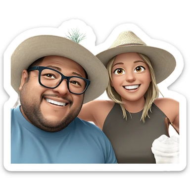 smiling girl with boys outdoors sticker